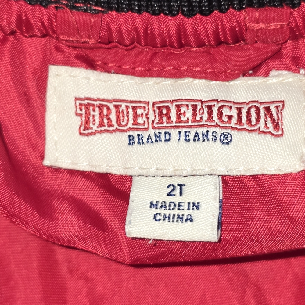 True Religion Red Puffer Quilted Jacket Unisex Size 2T - Picture 4 of 5